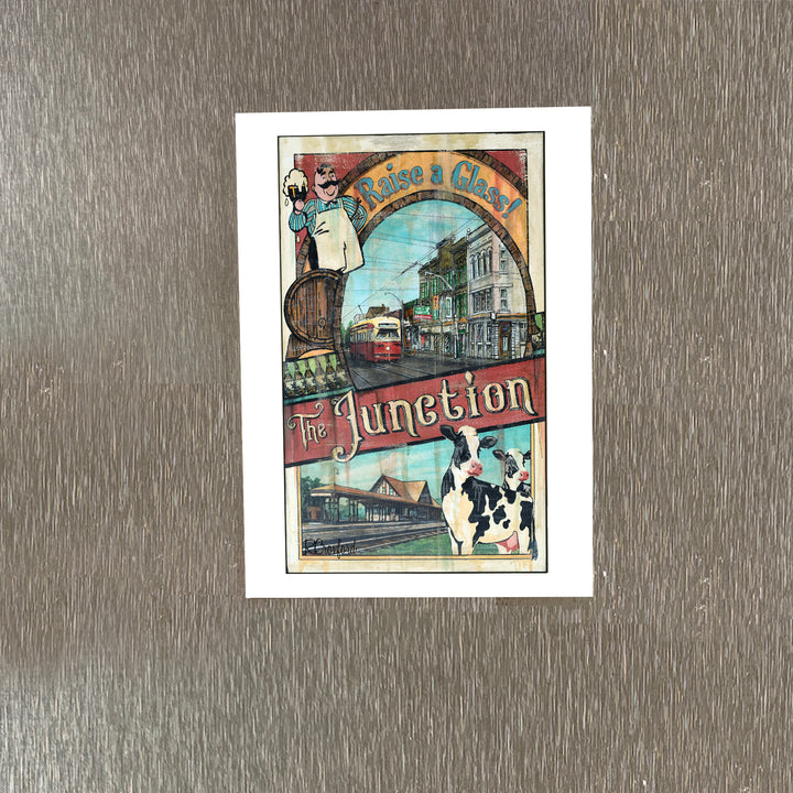 The Junction Toronto Fridge magnet on stainless steel fridge.