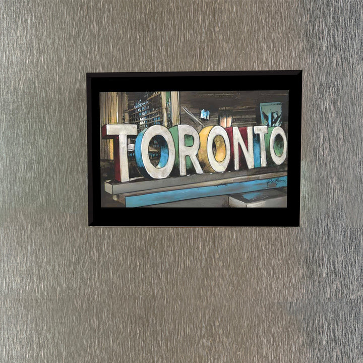 Toronto Sign Souvenir Fridge Magnet on Stainless Steel Fridge