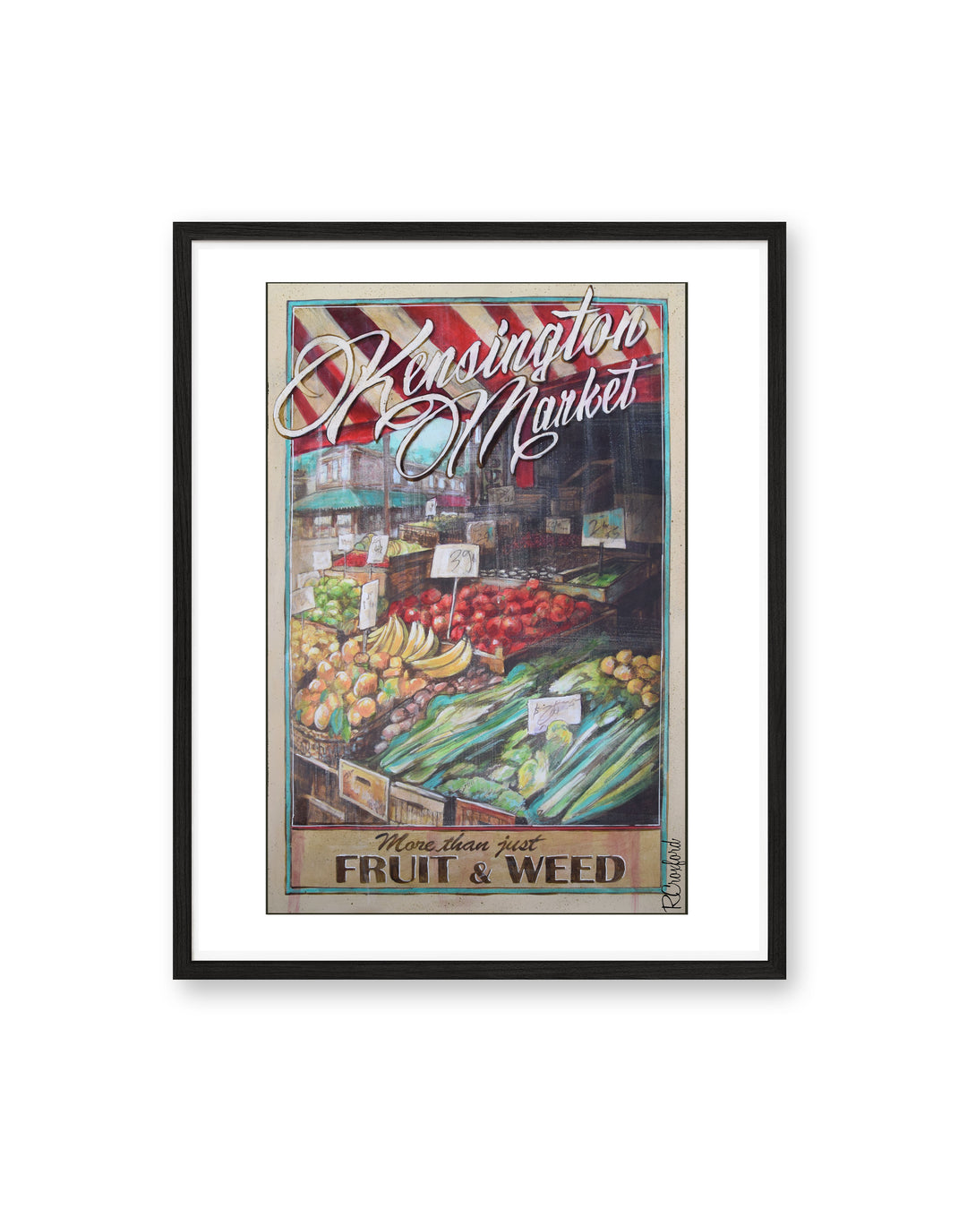 Kensington Toronto Art Print Poster framed in black