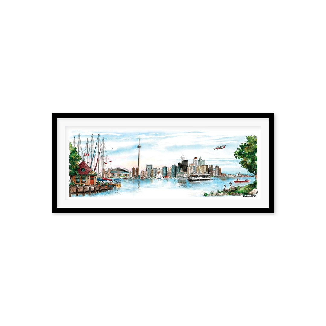 Toronto Skyline Framed In glass on white wall