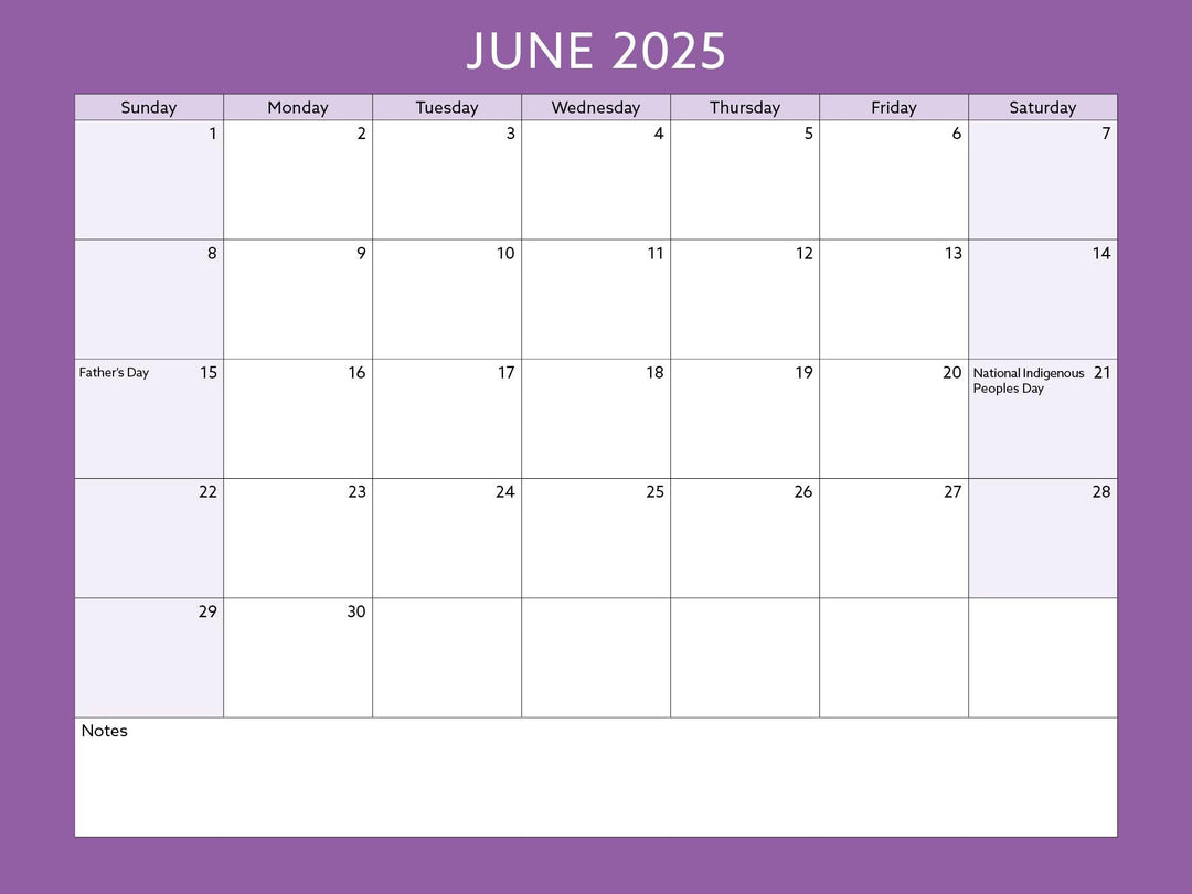 Toronto Neighbourhood Calendar Page: June 2025