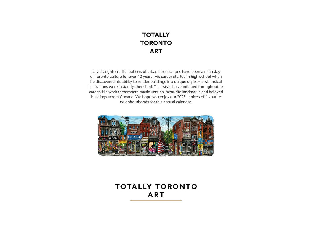 Toronto Neighbourhood Calendar Page: Information 2025