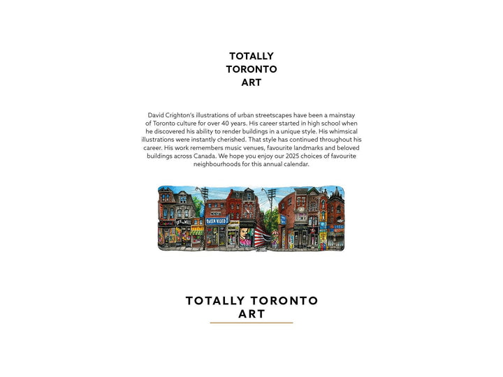 Toronto Neighbourhood Calendar Page: Information 2025