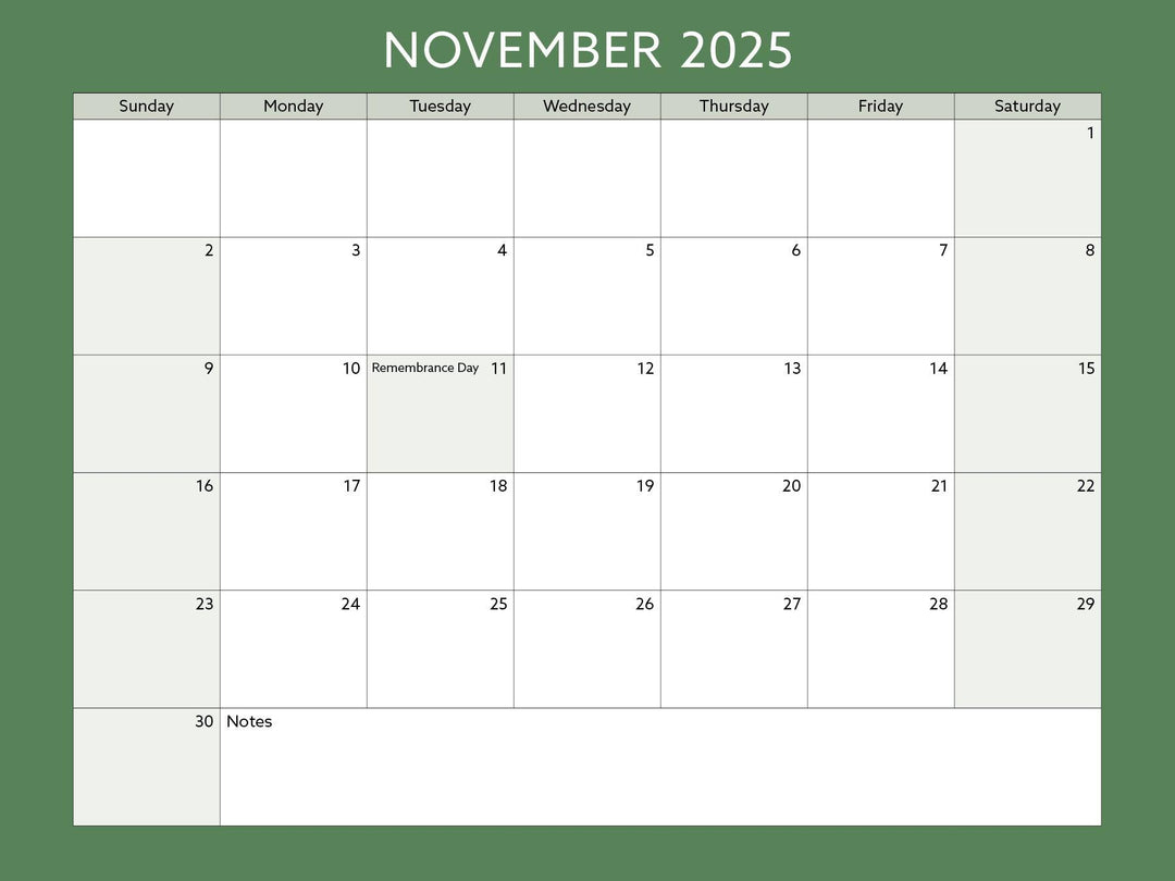 Toronto Neighbourhood Calendar Page: November 2025