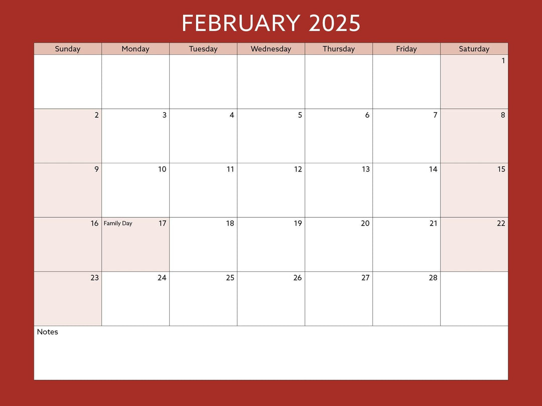 Toronto Neighbourhood Calendar Page: February 2025