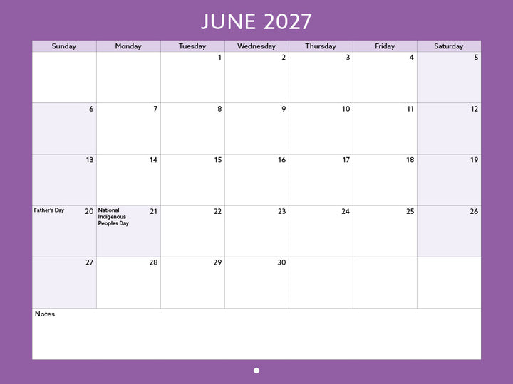 2027 Toronto Neighbourhood Calendar