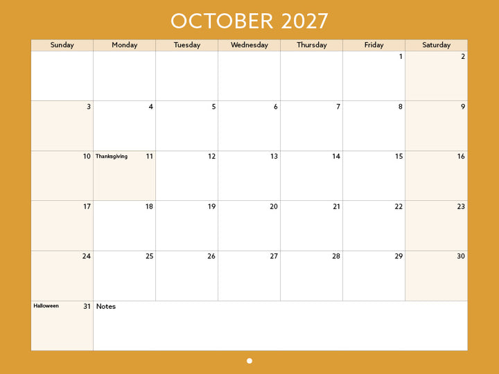 2027 Toronto Neighbourhood Calendar