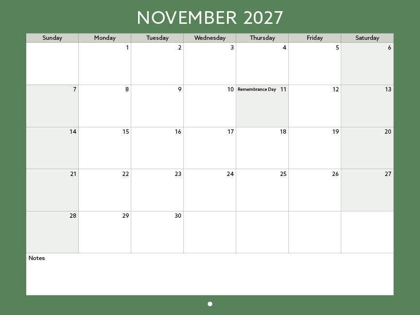 2027 Toronto Neighbourhood Calendar