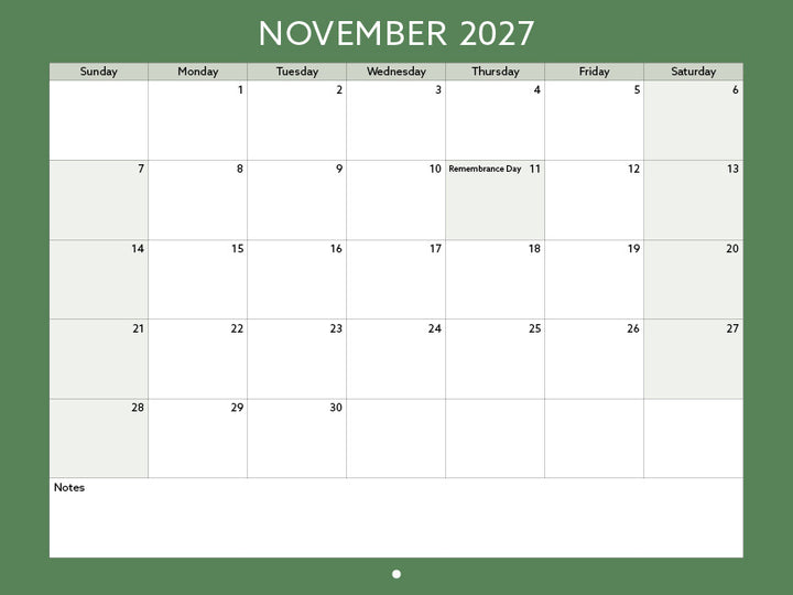 2027 Toronto Neighbourhood Calendar