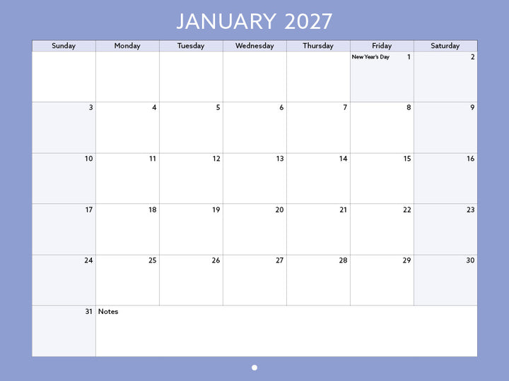 2027 Toronto Neighbourhood Calendar