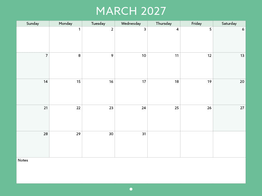 2027 Toronto Neighbourhood Calendar