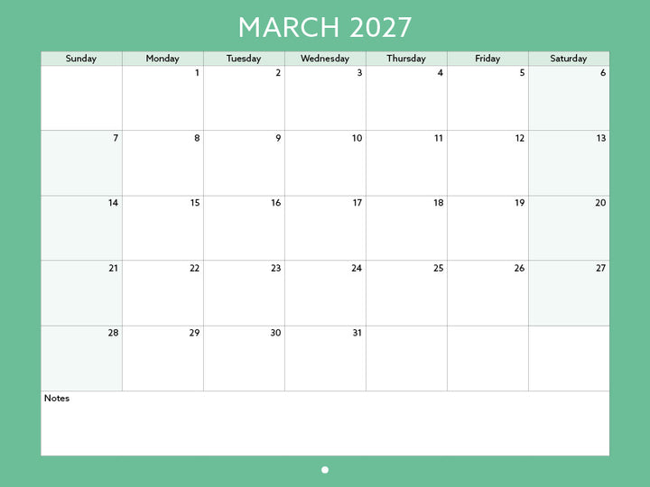 2027 Toronto Neighbourhood Calendar
