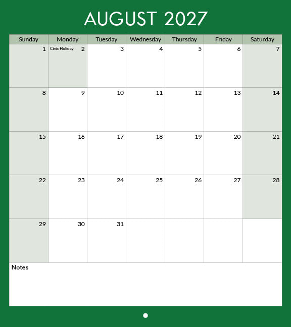 2027 Toronto Landmarks Calendar