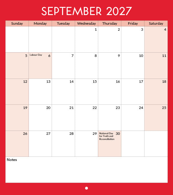 2027 Toronto Landmarks Calendar