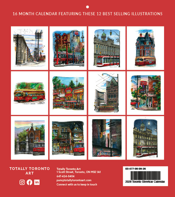2027 Toronto Streetcar Calendar