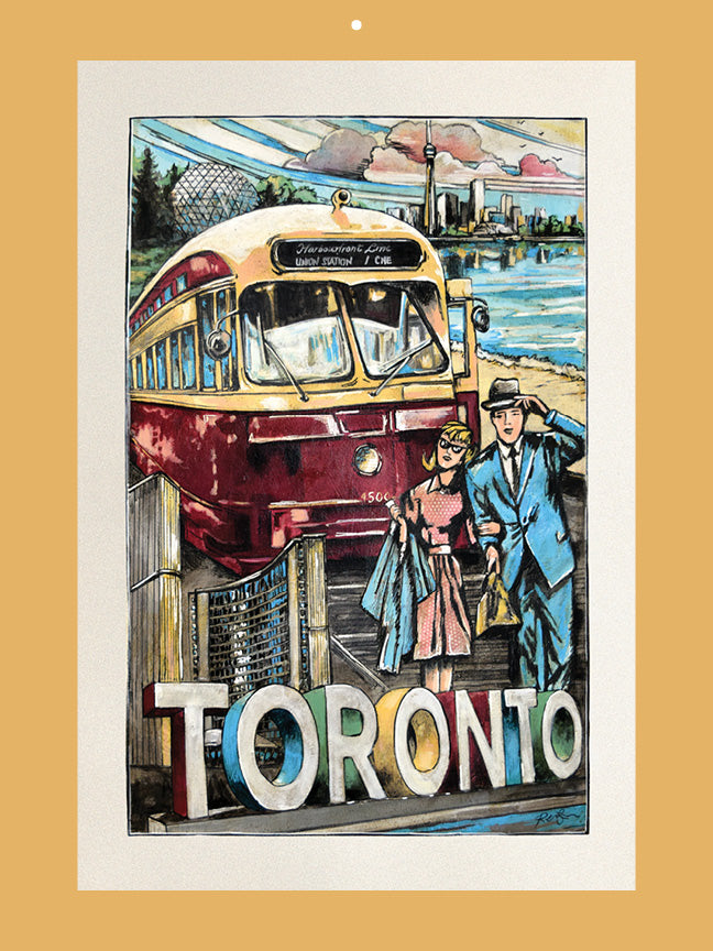 2027 Toronto Streetcars & Raccoons Wall Calendar