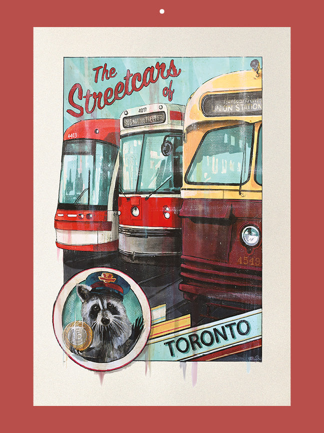 2027 Toronto Streetcars & Raccoons Wall Calendar