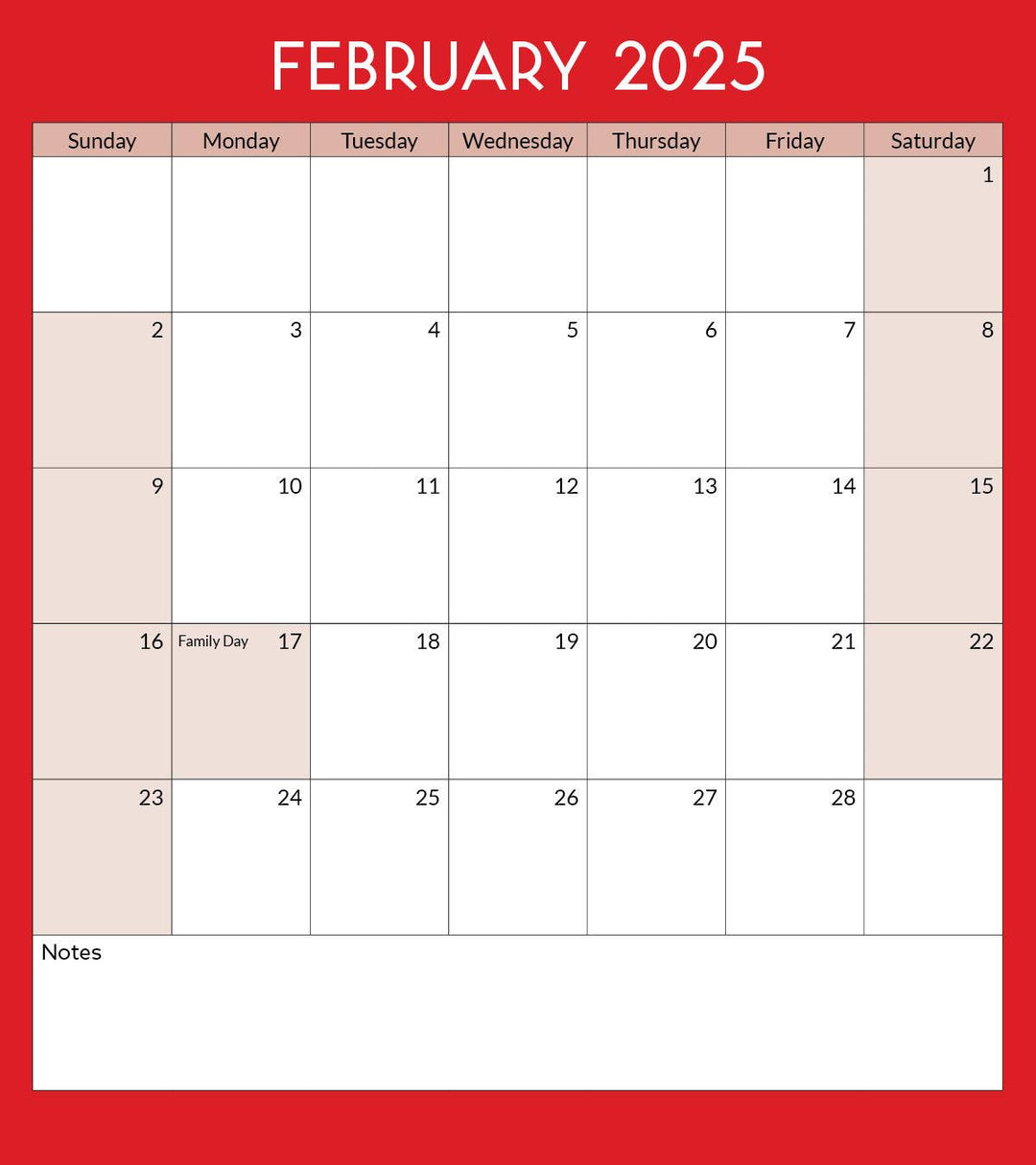 Toronto Landmarks Calendar Page: February 2025