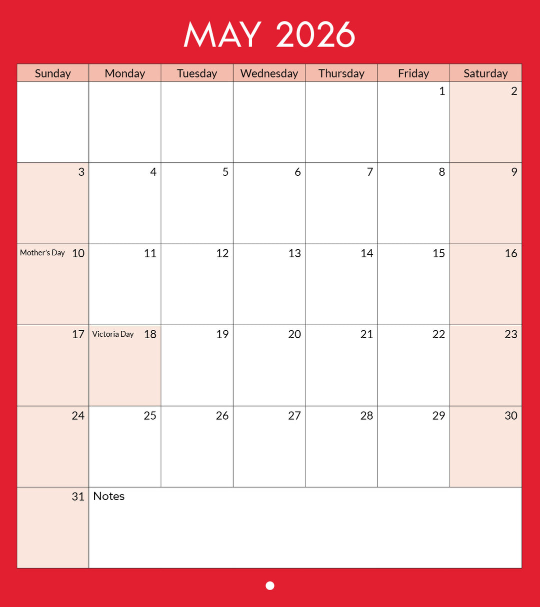 May 2026 Calendar. 
