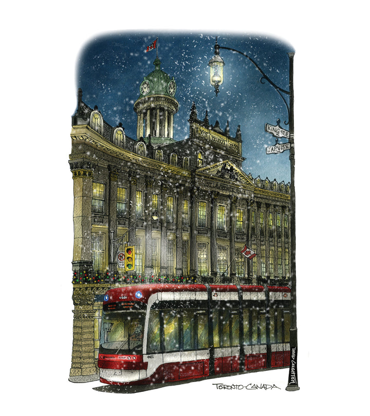 Winters Night with Streetcar