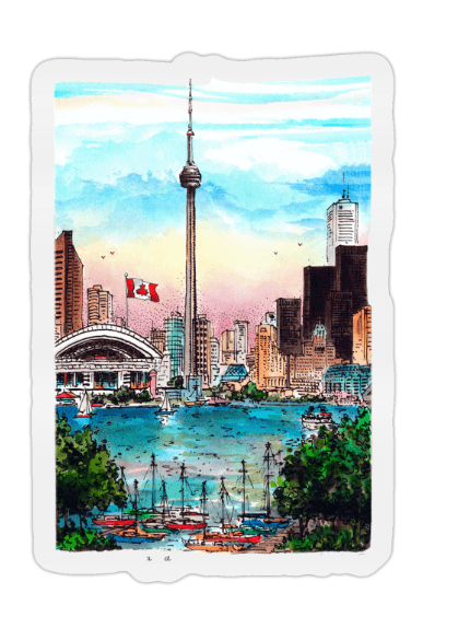 CN Tower Toronto Plastic Die-Cut Sticker | Totally Toronto Art Inc. 