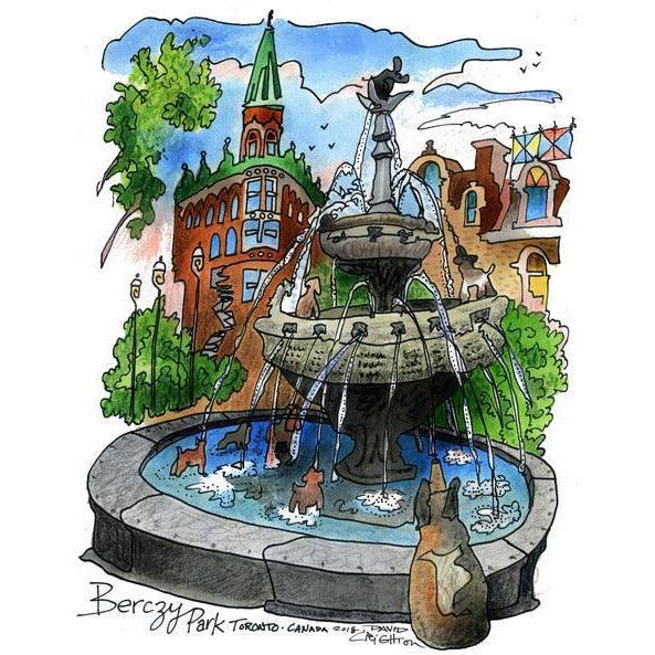 Berczy Fountain (Colour) Toronto Poster | Totally Toronto Art Inc. 