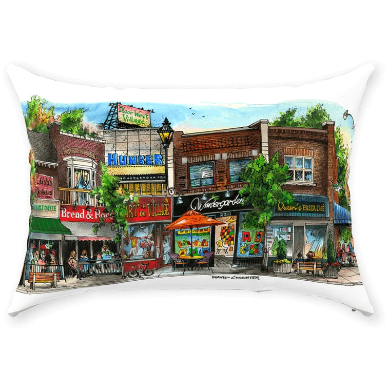 Bloor West Village Toronto Pillow | Totally Toronto Art Inc. 