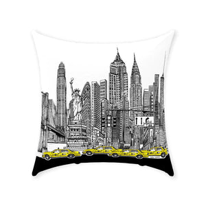 Brooklyn Bridge Manhattan Throw Pillow | Totally Toronto Art Inc. 