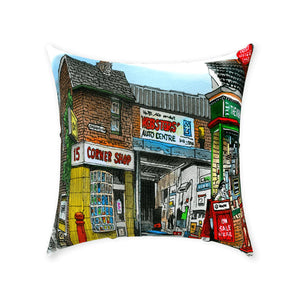 Coronation Street No.2 Square Throw Pillows | Totally Toronto Art Inc. 