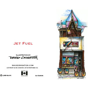Jet Fuel Coffee Shop Toronto Greeting Card | Totally Toronto Art Inc. 