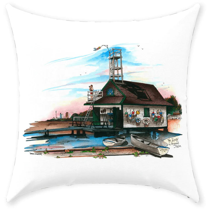 Leuty Lifeguard Throw Pillows | Totally Toronto Art Inc. 