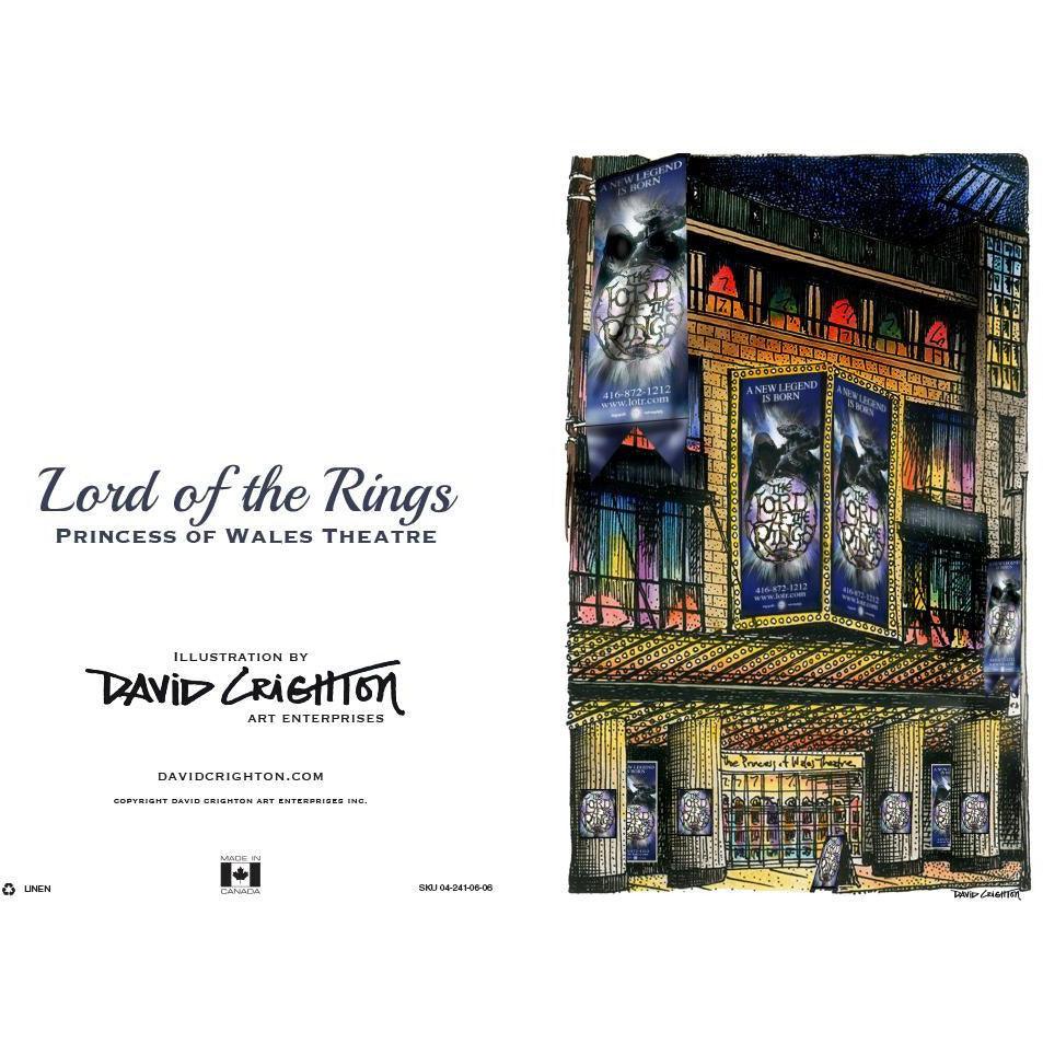 Lord Of The Rings Theatre Greeting Card | Totally Toronto Art Inc. 