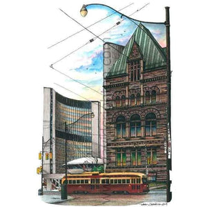 Old and New City Hall Toronto Wall Art | Totally Toronto Art Inc. 