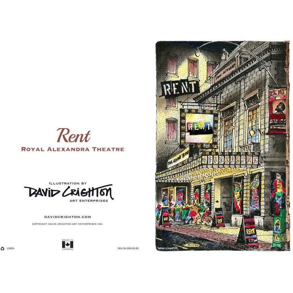 Rent Theatre Greeting Card | Totally Toronto Art Inc. 