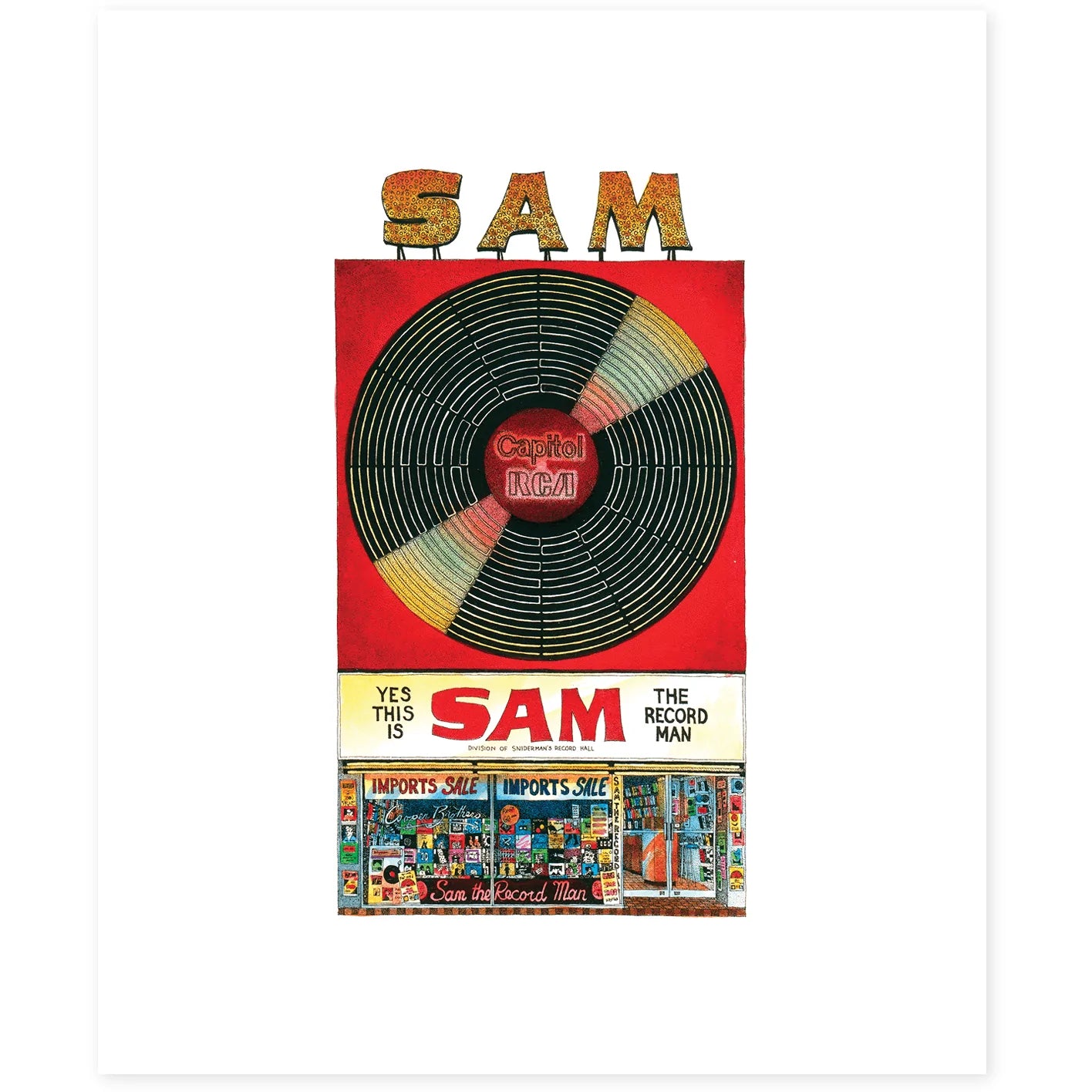 Sam The Record Man Toronto Poster | Totally Toronto Art Inc. 