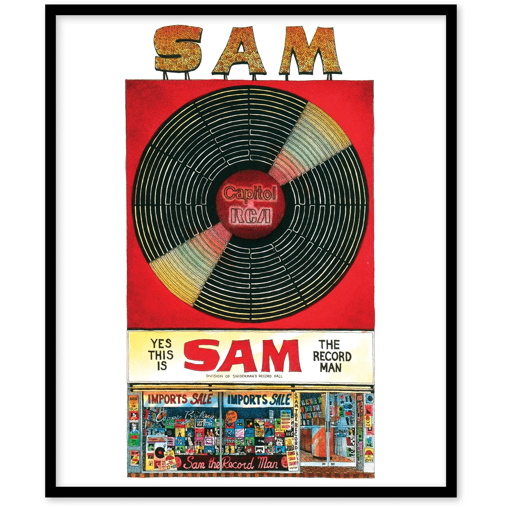 Sam The Record Man Wall Art | Totally Toronto Art Inc. 