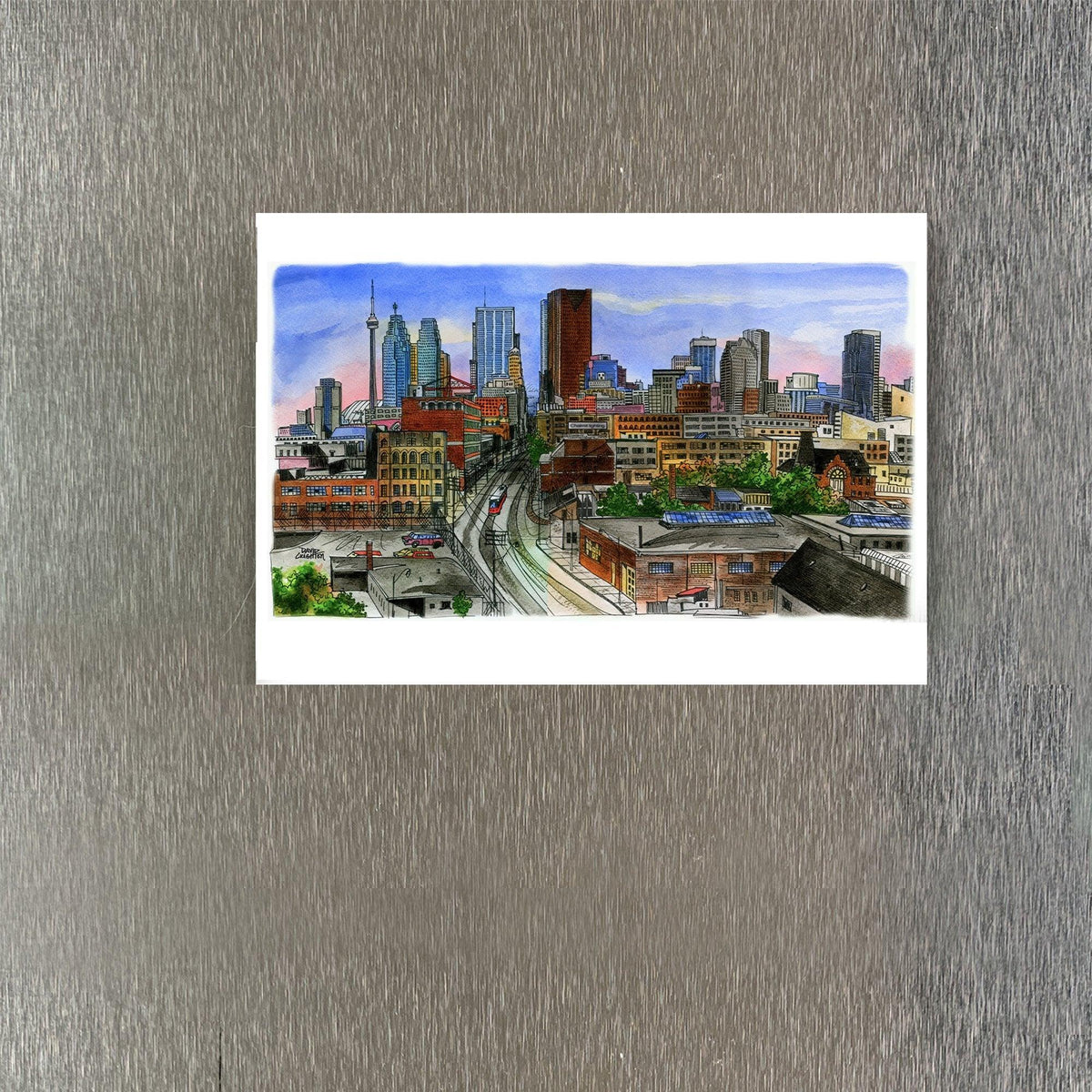 Skyline To The West Fridge Magnet | Totally Toronto Art Inc.