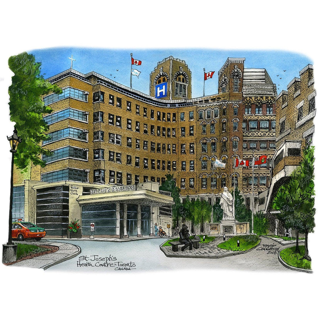 St. Josephs Hospital Mini-Framed Art | Totally Toronto Art Inc. 
