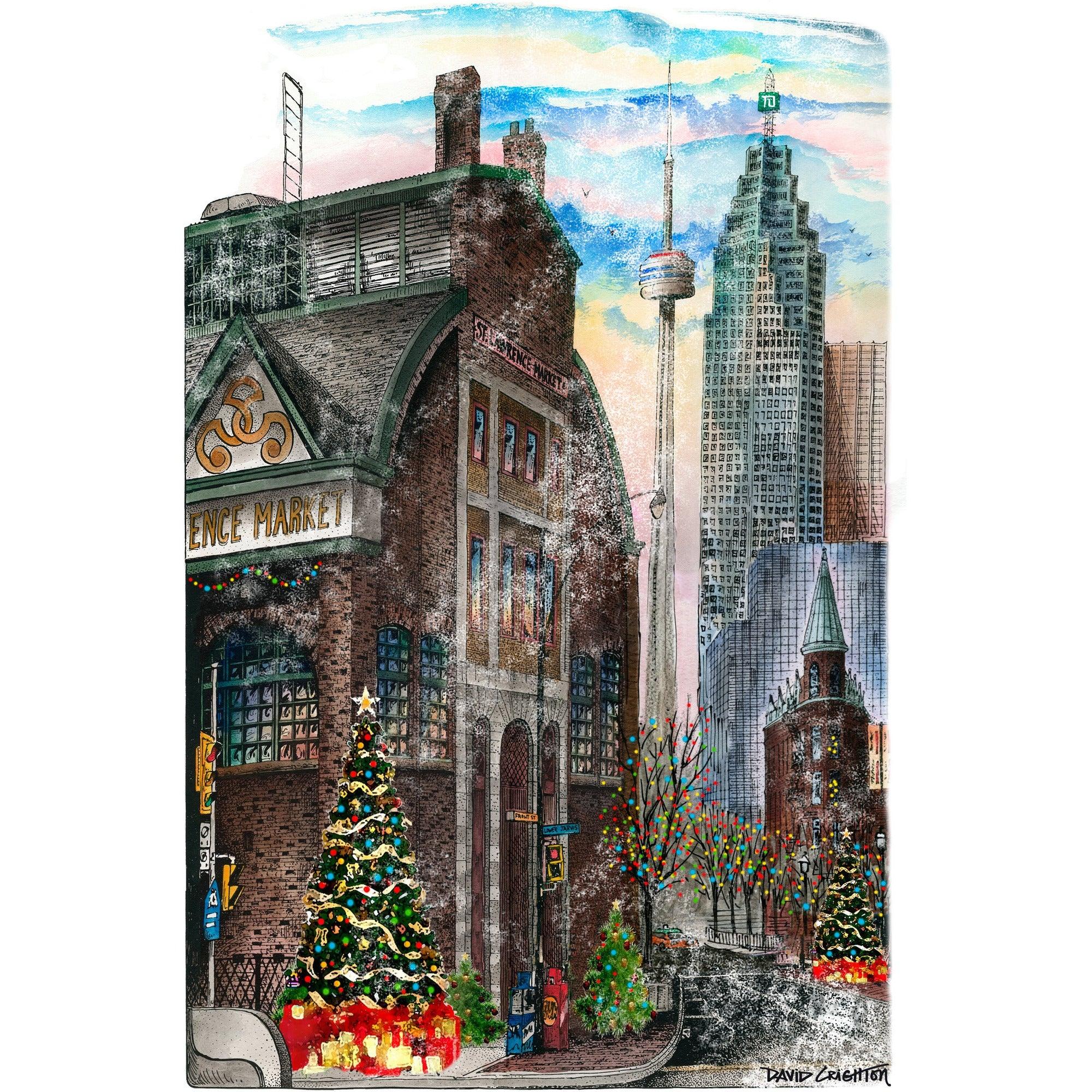 St. Lawrence Market Toronto Christmas Magnet | Totally Toronto Art Inc.