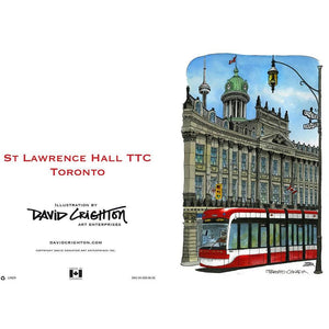 St. Lawrence Town Hall With Streetcar Day Greeting Card | Totally Toronto Art Inc. 