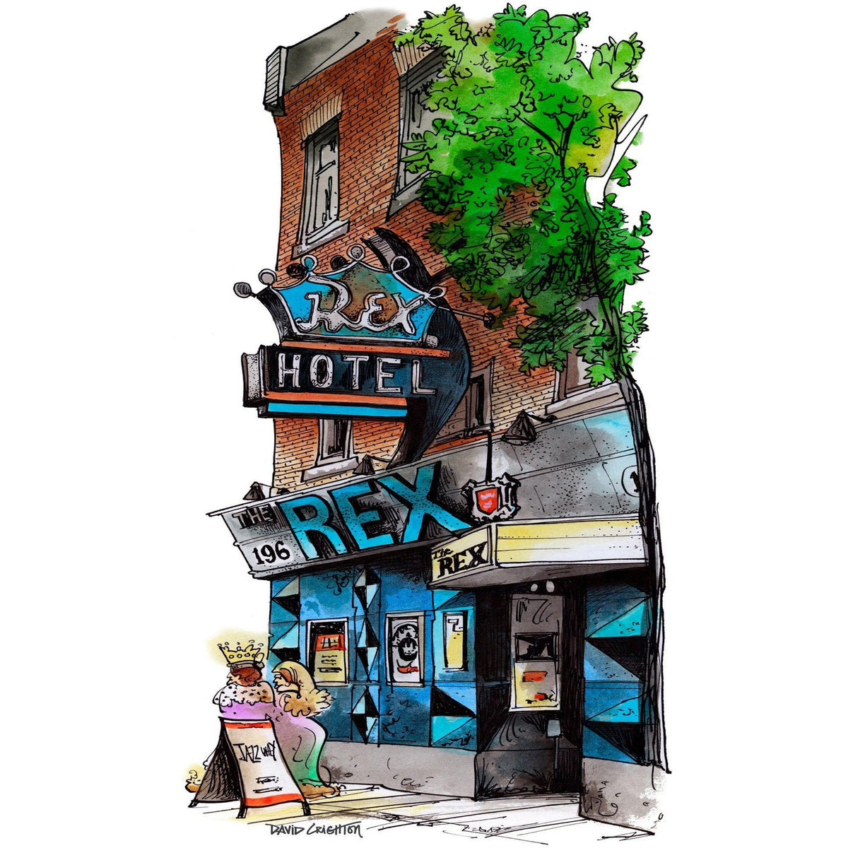 The Rex Jazz and Blues Bar Toronto Postcard | Totally Toronto Art Inc. 