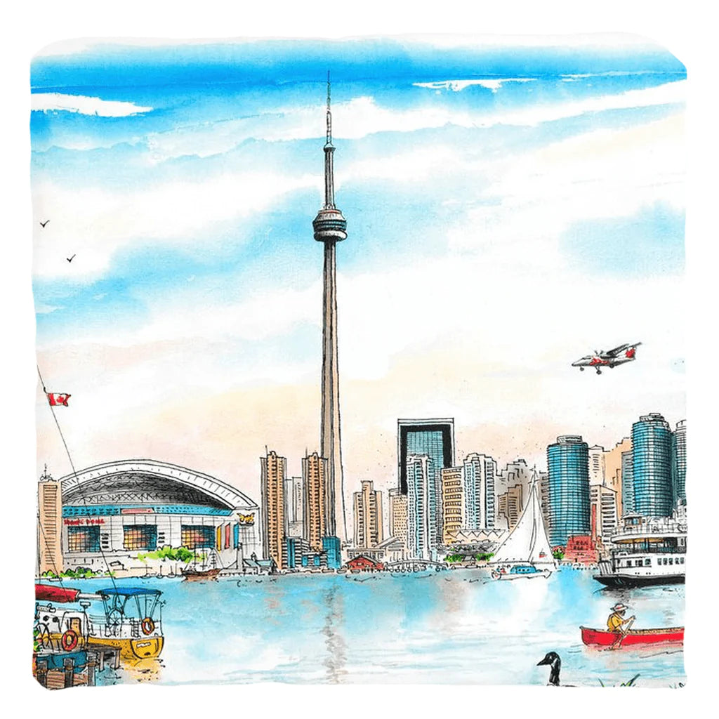 Toronto Island Skyline Throw Pillow | Totally Toronto Art Inc. 