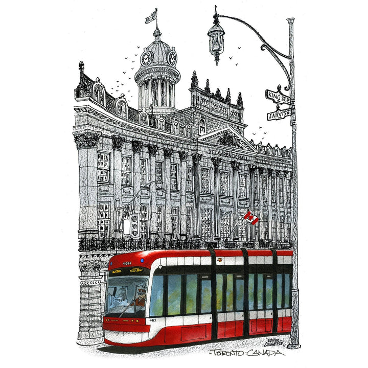 Toronto Streetcar at St. Lawrence Hall B&W Art Print | Totally Toronto Art Inc. 