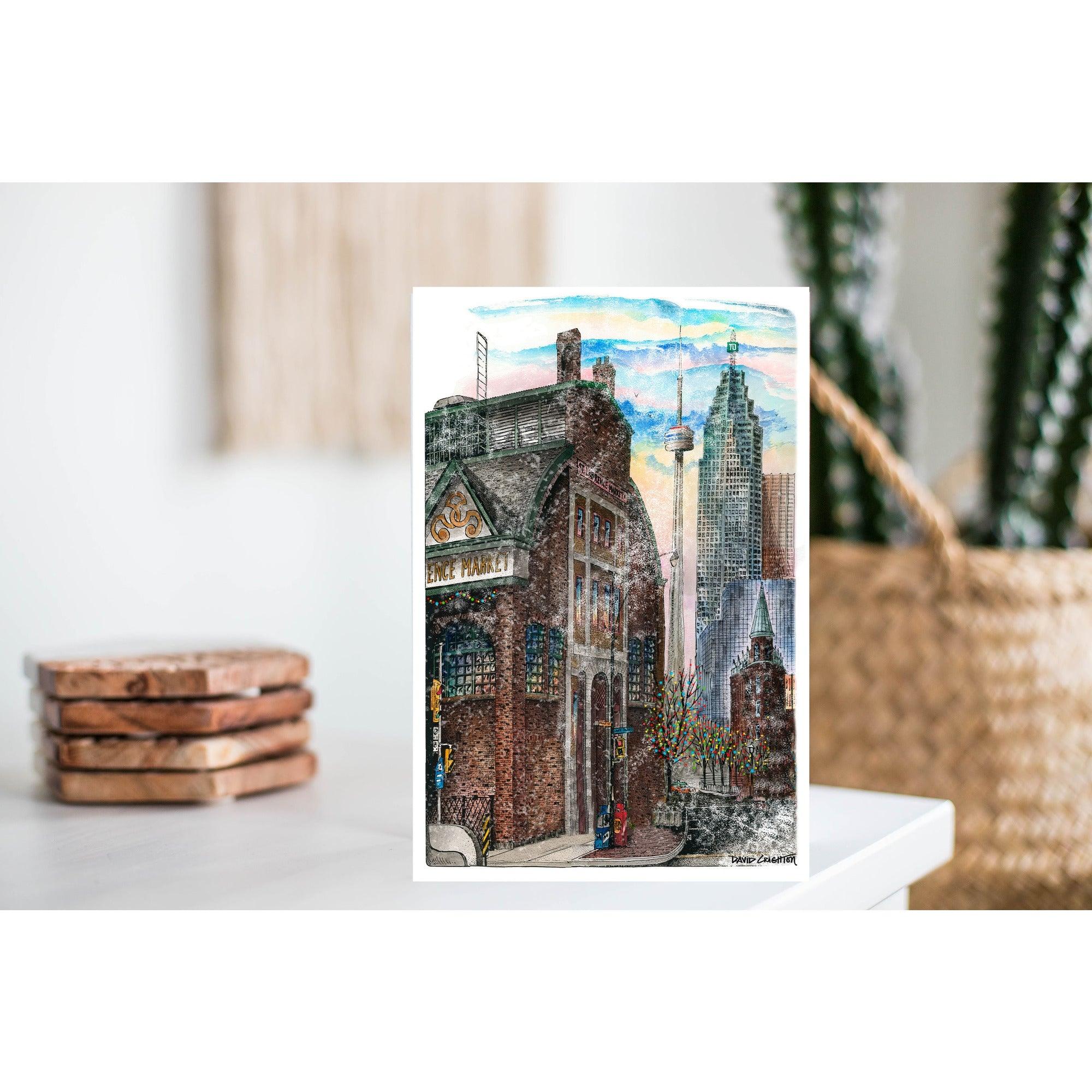 Winter At The St.  Lawrence Market Christmas Card | Totally Toronto Art Inc. 