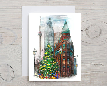 Winter Toronto Flatiron Christmas Card | Totally Toronto Art Inc. 