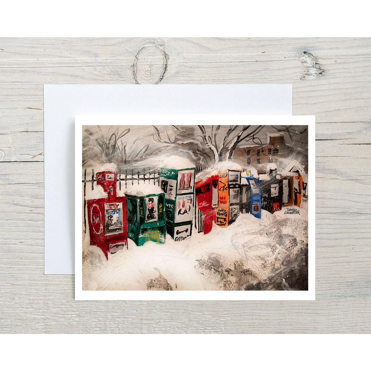 Wintery Newsboxes Card-Blank | Totally Toronto Art Inc. 